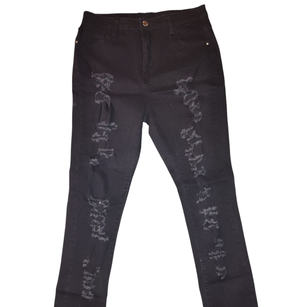 Shein Women's Black Ripped Skinny Jeans